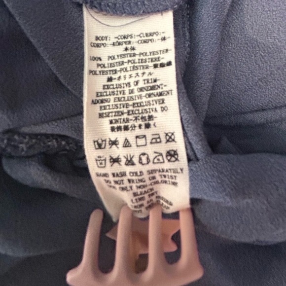 Free People Women Dusty Blue Swiss Dot Mesh Peplum Blouse Crochet Lace Trim Top - Picture 3 of 6